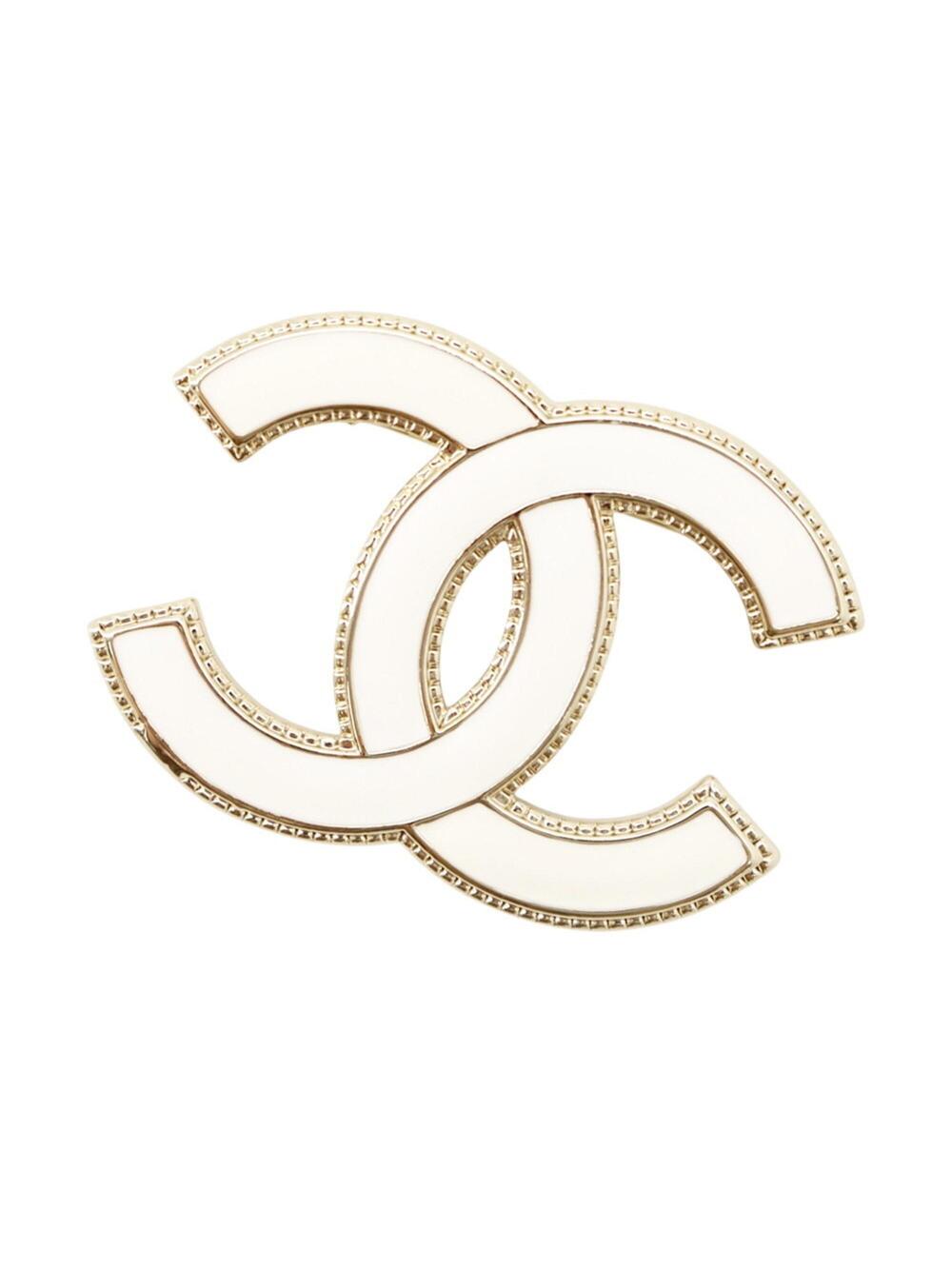 Chanel Cc Logo Brooch Gold-Tone Metal #371307C93B